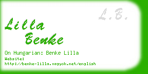 lilla benke business card